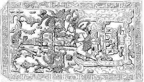 Lastra tombale del Tempio delle Leggi di Palenque.
